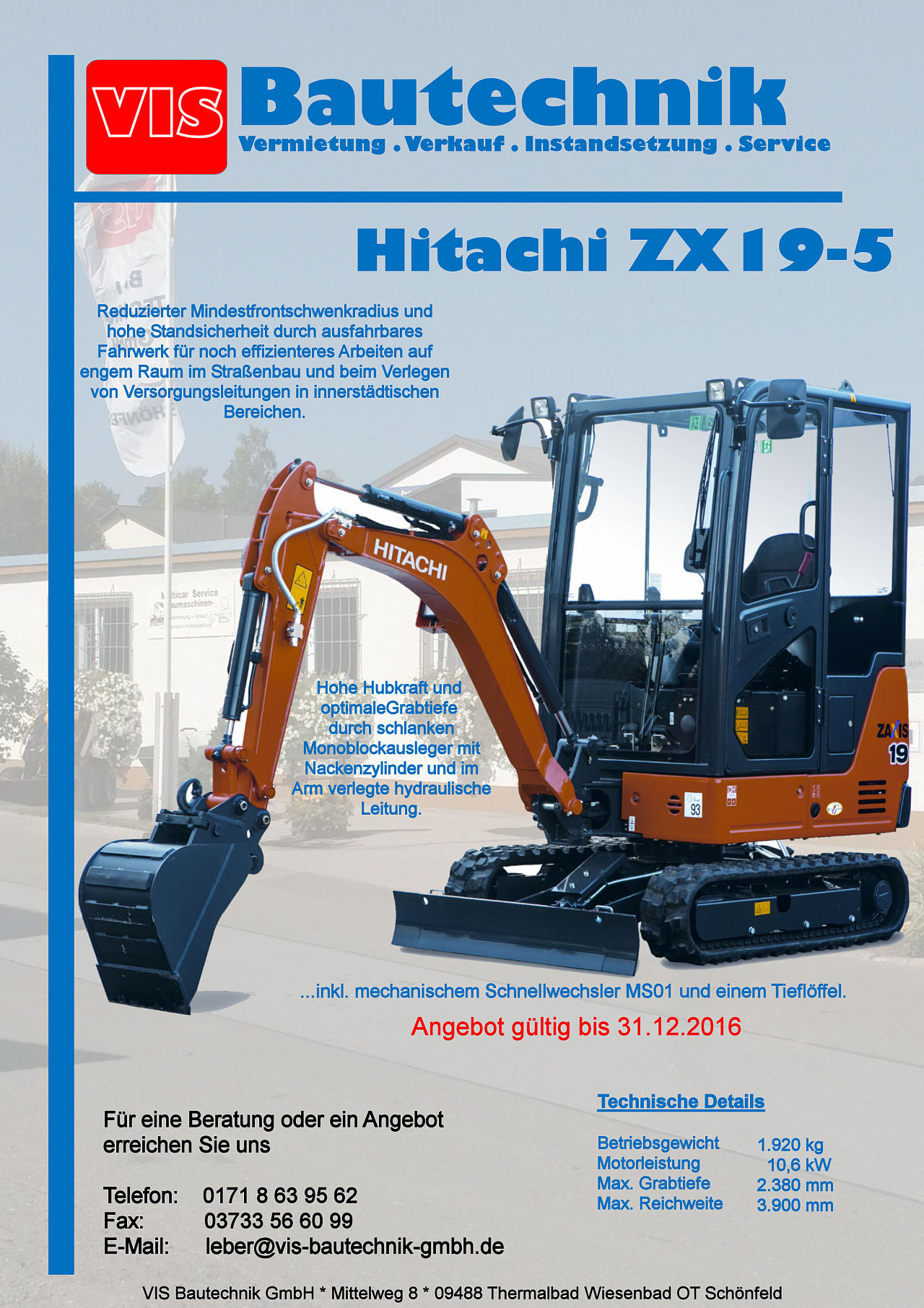 Minibagger Hitachi ZX19-5